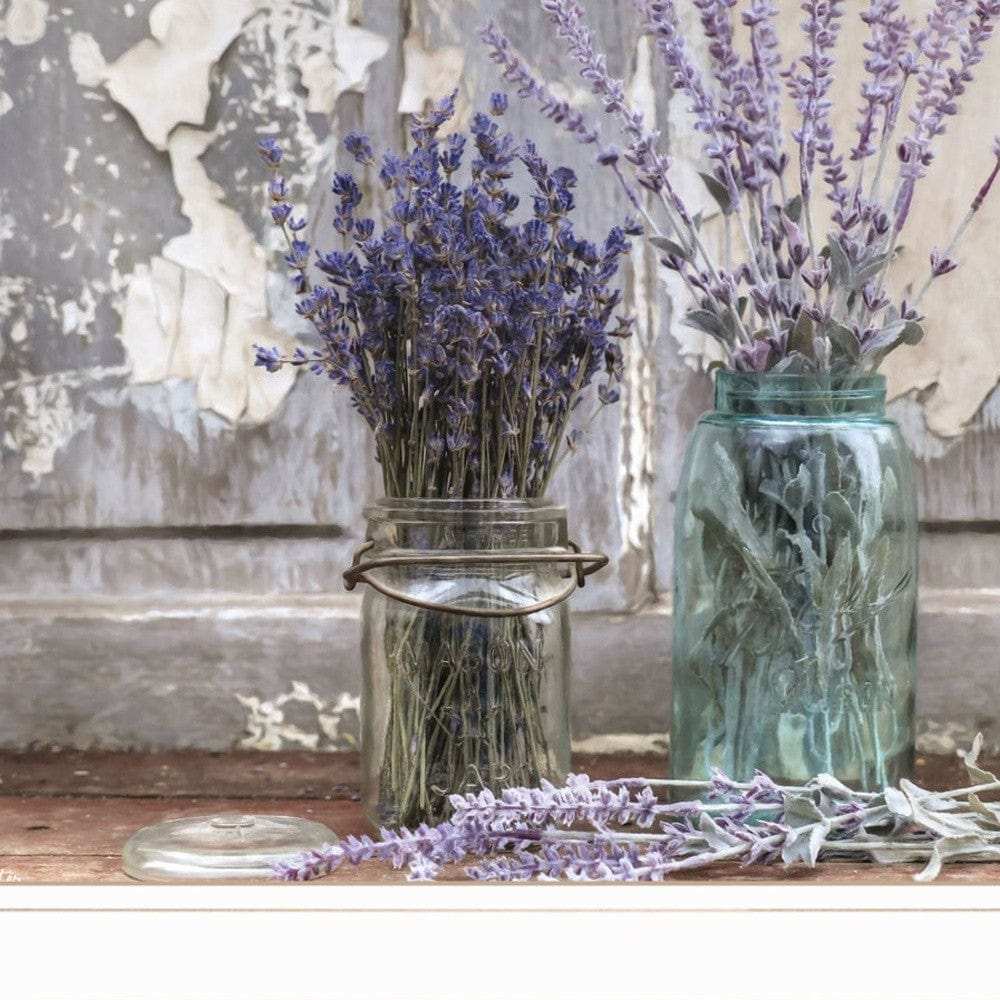 Set Of Three Love Life And Lavender White Framed Print Wall Art - Homeroots - Flyclothing LLC