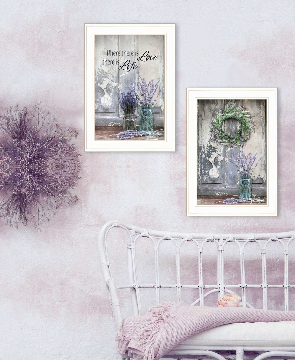 Set Of Two Love and Memories White Framed Print Wall Art - Homeroots - Flyclothing LLC