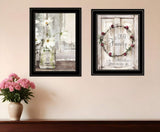 Set Of Two Our Family Blossoms Black Framed Print Wall Art - Homeroots - Flyclothing LLC