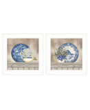 Set Of Two The Farmhouse Blues 1 White Framed Print Wall Art - Homeroots