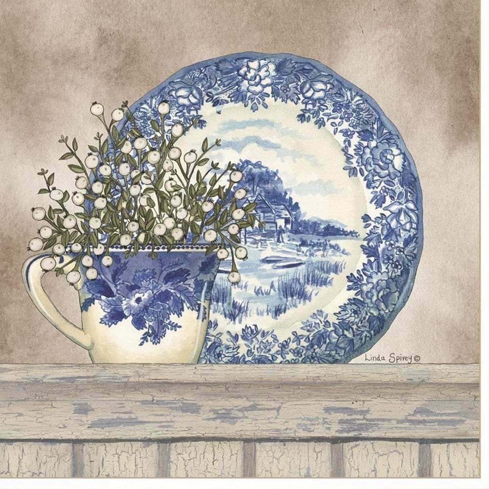 Set Of Two The Farmhouse Blues 1 White Framed Print Wall Art - Homeroots - Flyclothing LLC