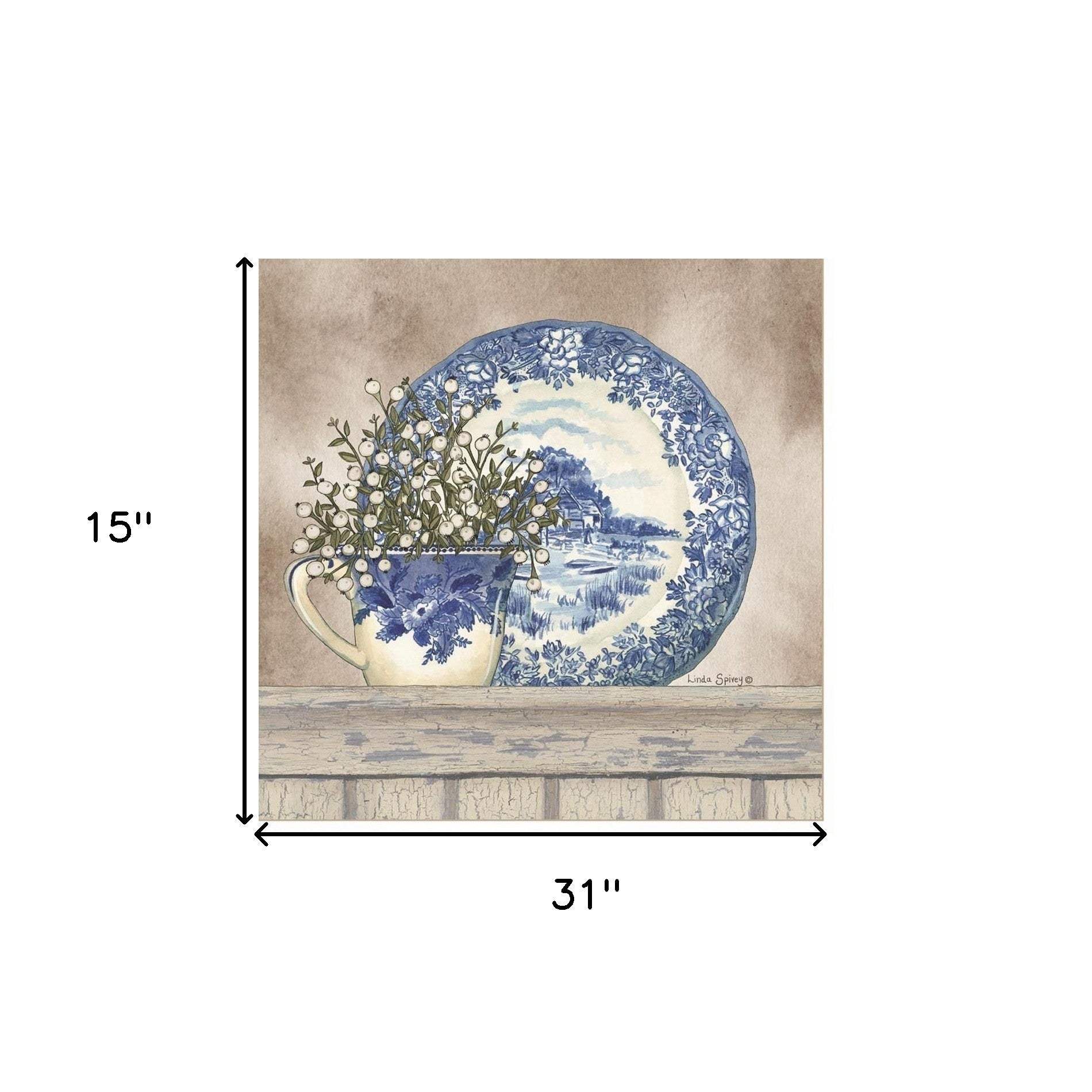 Set Of Two The Farmhouse Blues 1 White Framed Print Wall Art - Homeroots - Flyclothing LLC