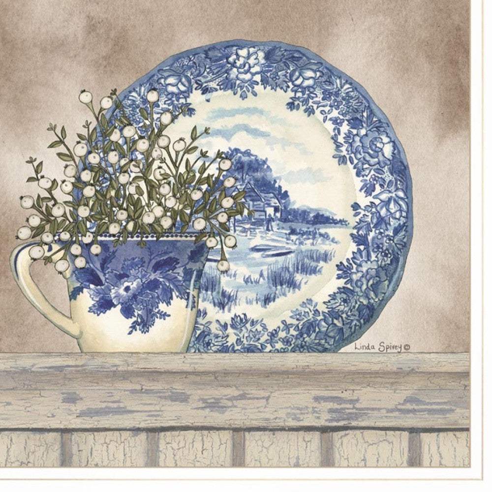 Set Of Two The Farmhouse Blues 1 White Framed Print Wall Art - Homeroots - Flyclothing LLC