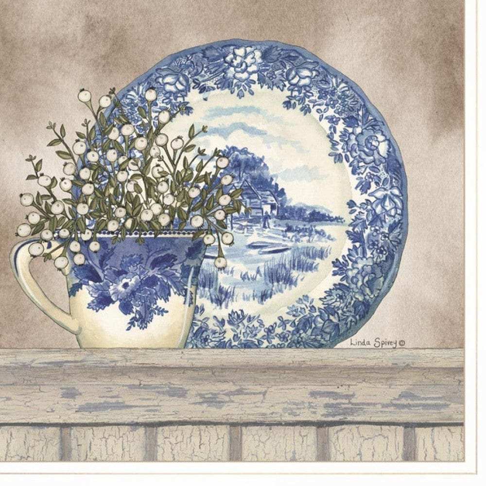 Set Of Two The Farmhouse Blues 1 White Framed Print Wall Art - Homeroots - Flyclothing LLC