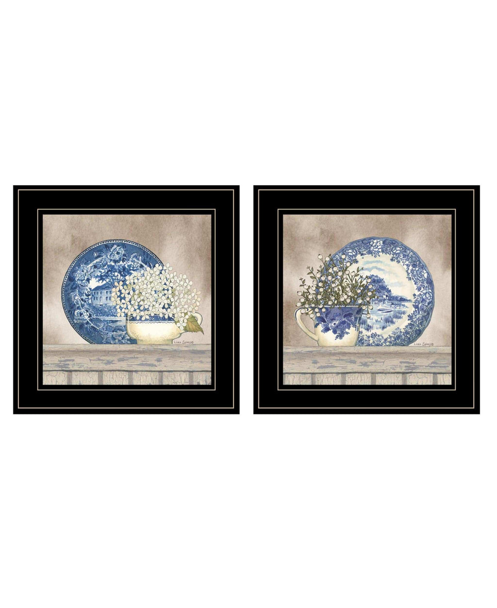 Set Of Two The Farmhouse Blues Black Framed Print Wall Art - Homeroots - Flyclothing LLC