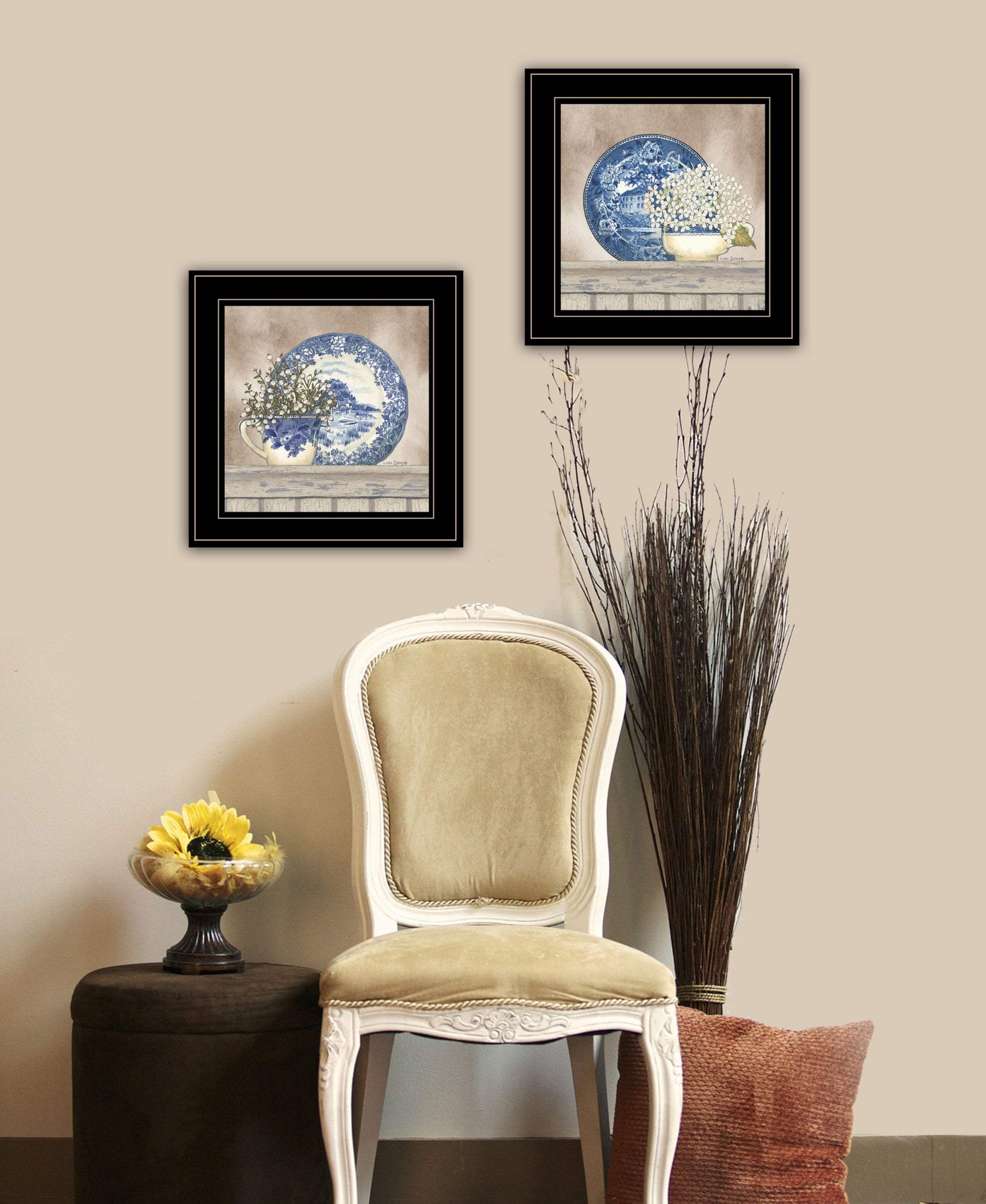 Set Of Two The Farmhouse Blues Black Framed Print Wall Art - Homeroots - Flyclothing LLC