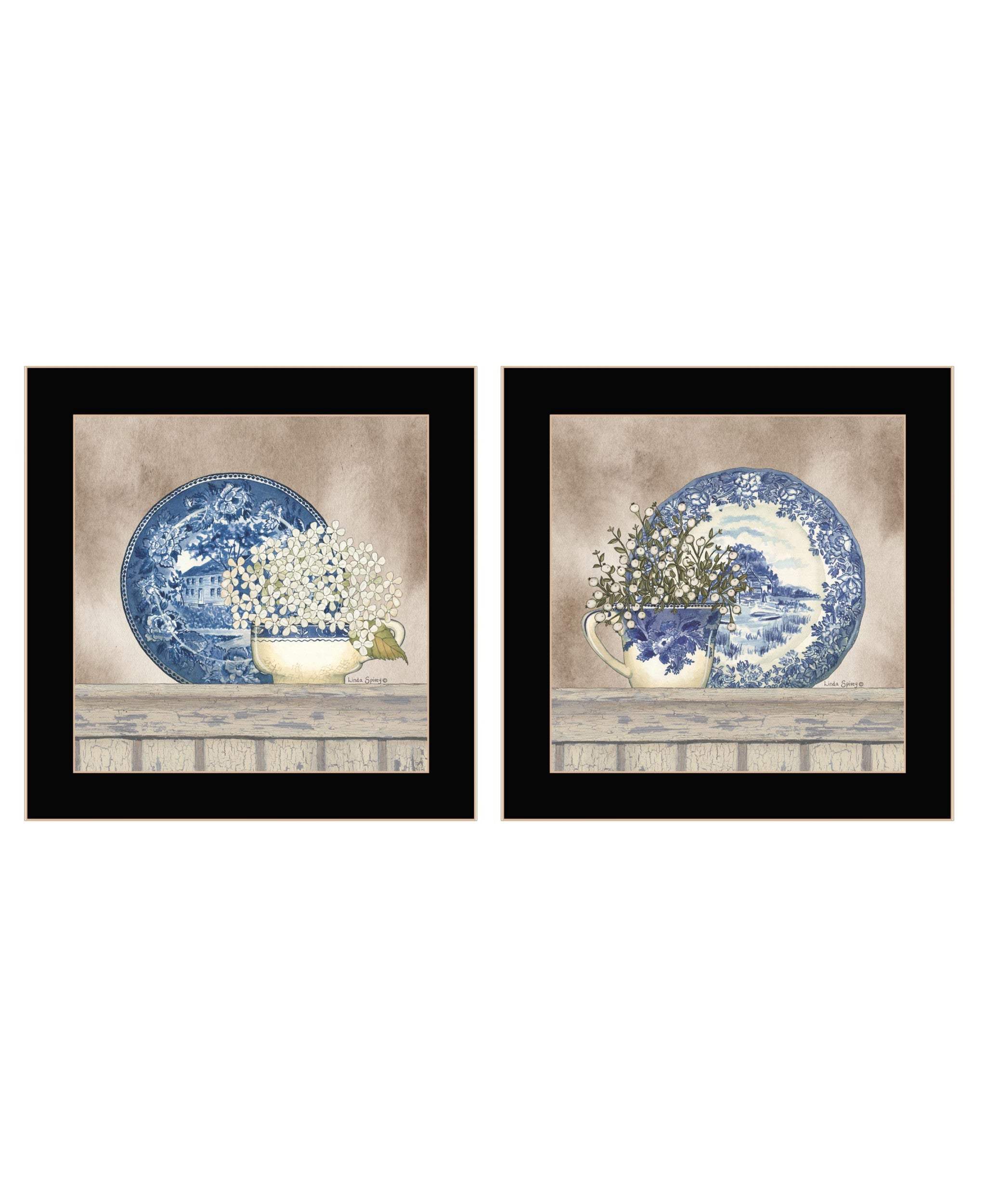 Set Of Two The Farmhouse Blues Black Framed Print Wall Art - Homeroots - Flyclothing LLC