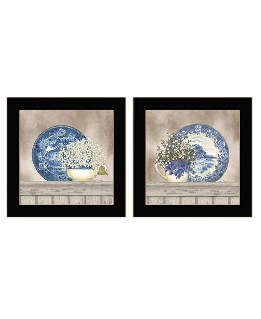 Set Of Two The Farmhouse Blues Black Framed Print Wall Art - Homeroots - Flyclothing LLC