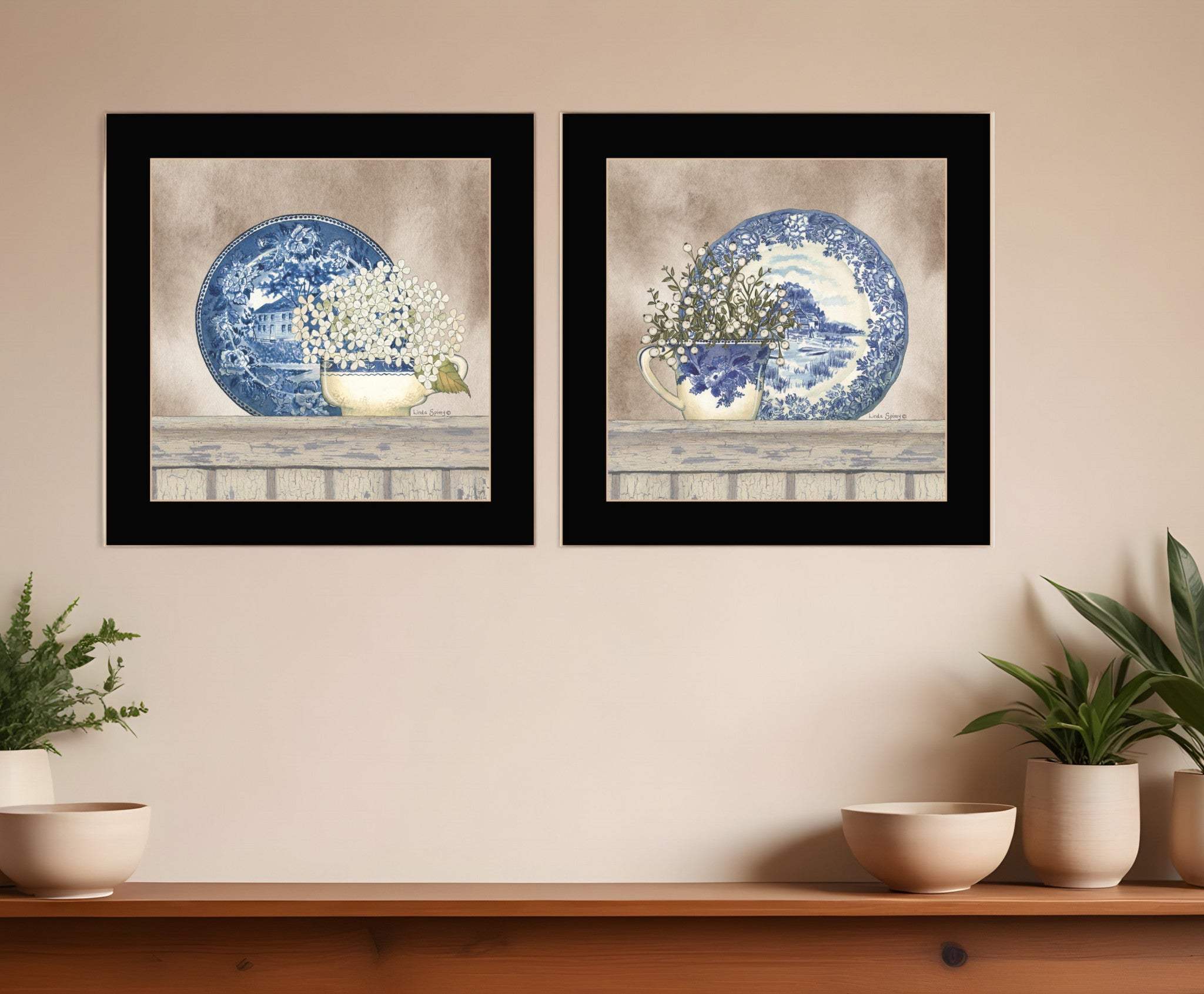 Set Of Two The Farmhouse Blues Black Framed Print Wall Art - Homeroots - Flyclothing LLC