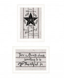 Set Of Two His Mercies and Thankful 1 White Framed Print Wall Art - Homeroots