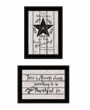 Set Of Two His Mercies and Thankful 2 Black Framed Print Wall Art - Homeroots
