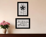 Set Of Two His Mercies and Thankful 2 Black Framed Print Wall Art - Homeroots