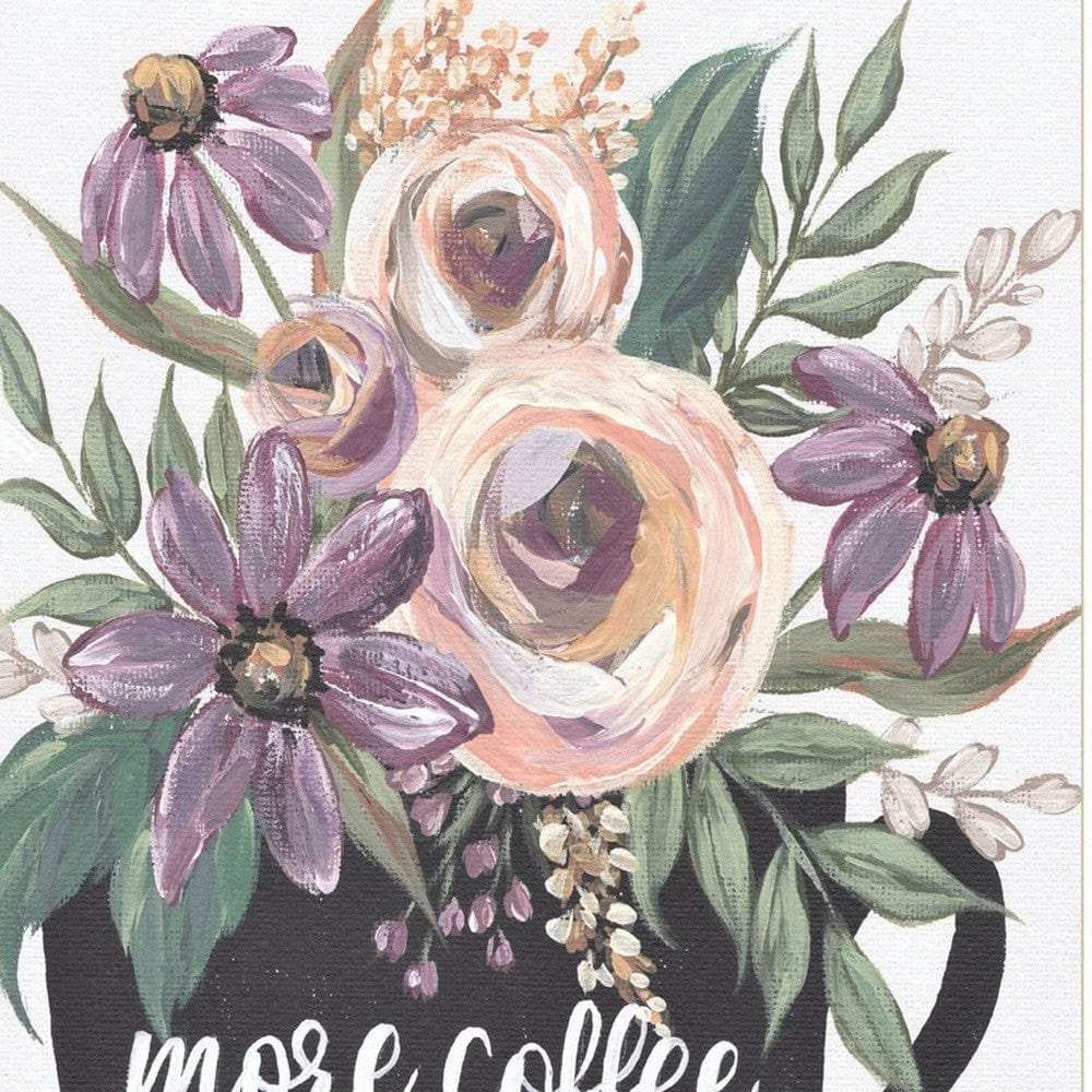 Set Of Two Coffee And Flowers White Framed Print Kitchen Wall Art - Homeroots - Flyclothing LLC