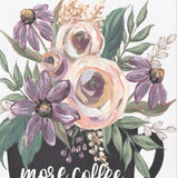 Set Of Two Coffee And Flowers White Framed Print Kitchen Wall Art - Homeroots