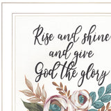 Set Of Three Rise and Shine White Framed Print Kitchen Wall Art - Homeroots