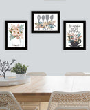 Set Of Three Rise and Shine Kitchen Black Framed Print Kitchen Wall Art - Homeroots - Flyclothing LLC