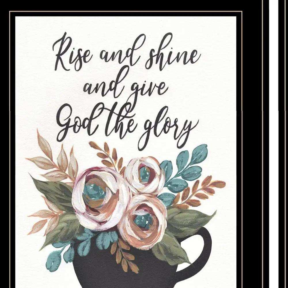 Set Of Three Rise and Shine Kitchen Black Framed Print Kitchen Wall Art - Homeroots - Flyclothing LLC