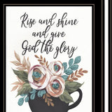 Set Of Three Rise and Shine Kitchen Black Framed Print Kitchen Wall Art - Homeroots