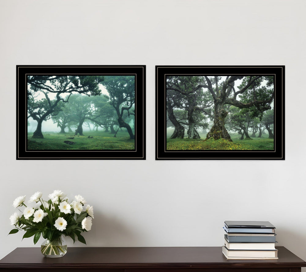 Set Of Two Enchanted Forest 3 Black Framed Print Wall Art - Homeroots