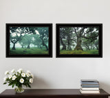 Set Of Two Enchanted Forest 3 Black Framed Print Wall Art - Homeroots