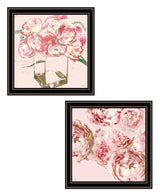 Set Of Two The Peonies 1 Black Framed Print Wall Art - Homeroots - Flyclothing LLC