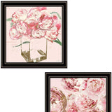Set Of Two The Peonies 1 Black Framed Print Wall Art - Homeroots - Flyclothing LLC