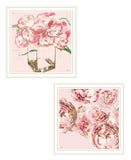 Set Of Two The Peonies 2 White Framed Print Wall Art - Homeroots
