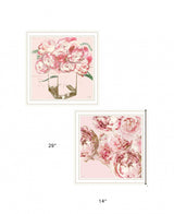Set Of Two The Peonies 2 White Framed Print Wall Art - Homeroots - Flyclothing LLC