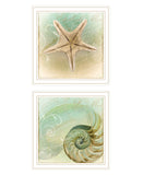 Set Of Two The Sea I and Sea II 2 White Framed Print Wall Art - Homeroots
