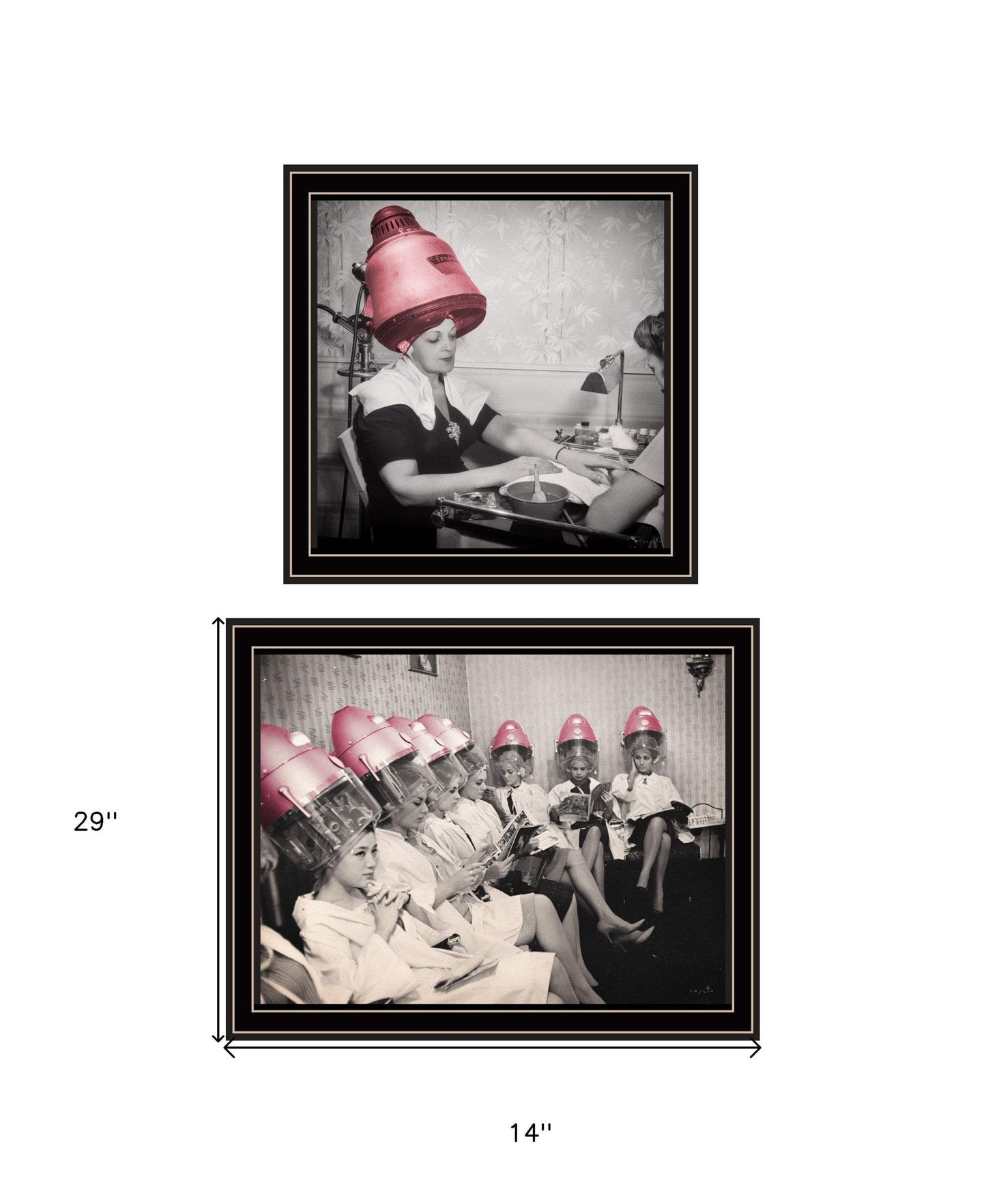 Set Of Two The Salon Black Framed Print Wall Art - Homeroots - Flyclothing LLC