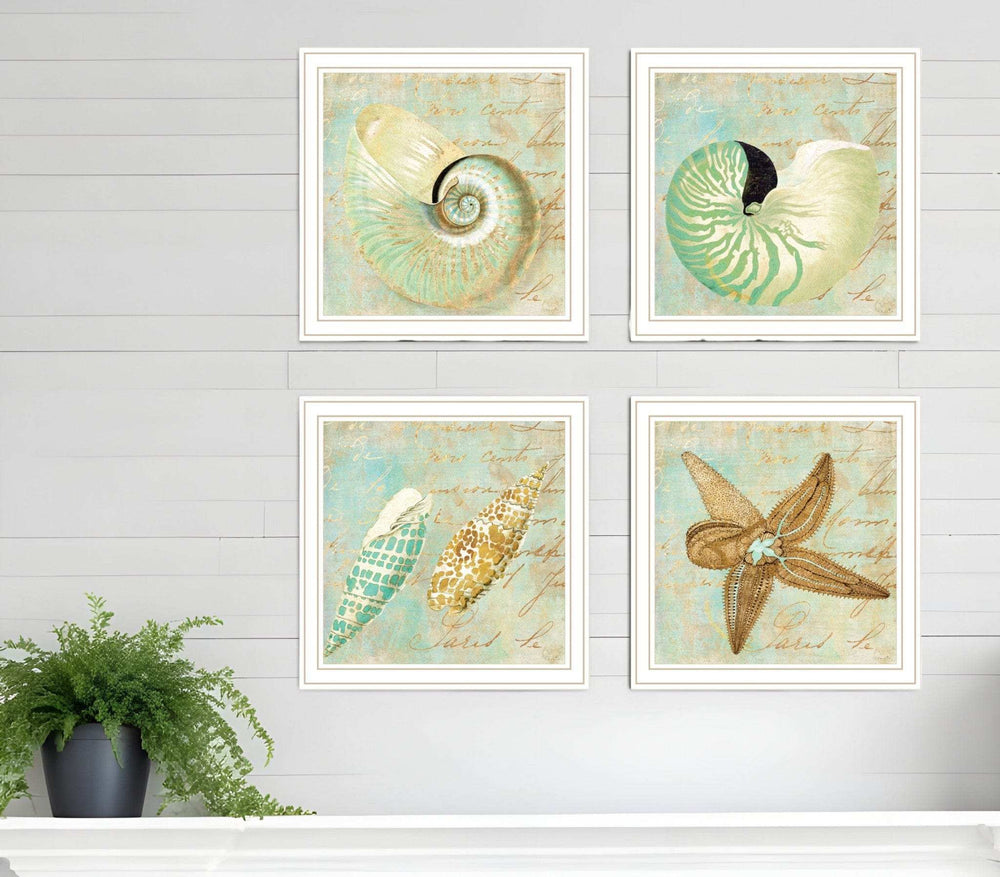 Set Of Four Ocean 2 White Framed Print Wall Art - Homeroots - Flyclothing LLC