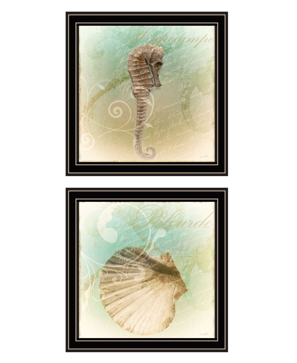 Set Of Two The Sea III and Sea IV 1 Black Framed Print Wall Art - Homeroots