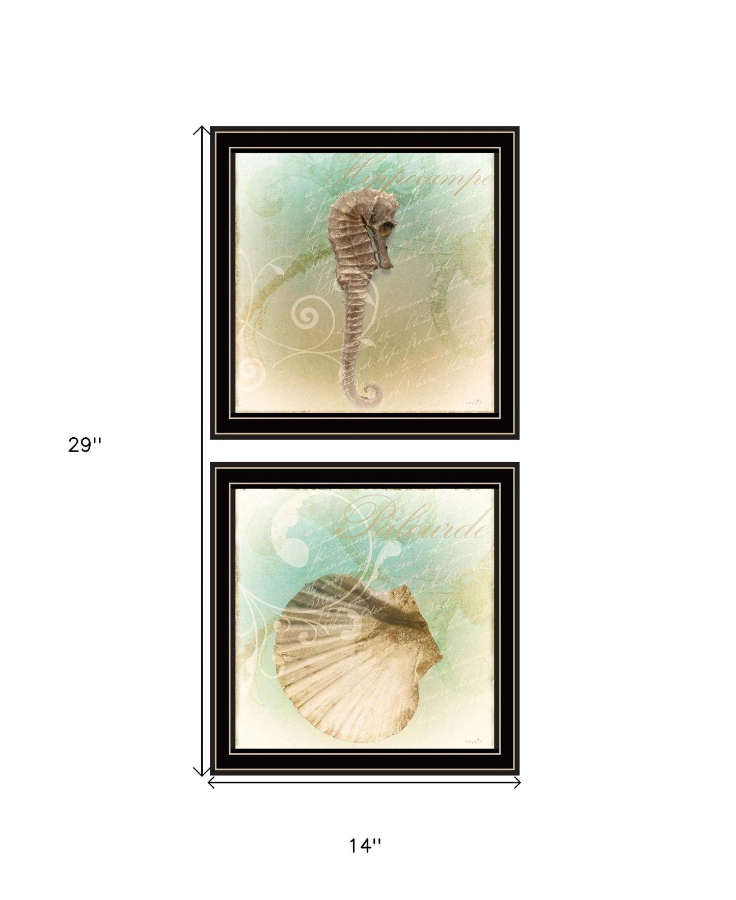 Set Of Two The Sea III and Sea IV 1 Black Framed Print Wall Art - Homeroots - Flyclothing LLC