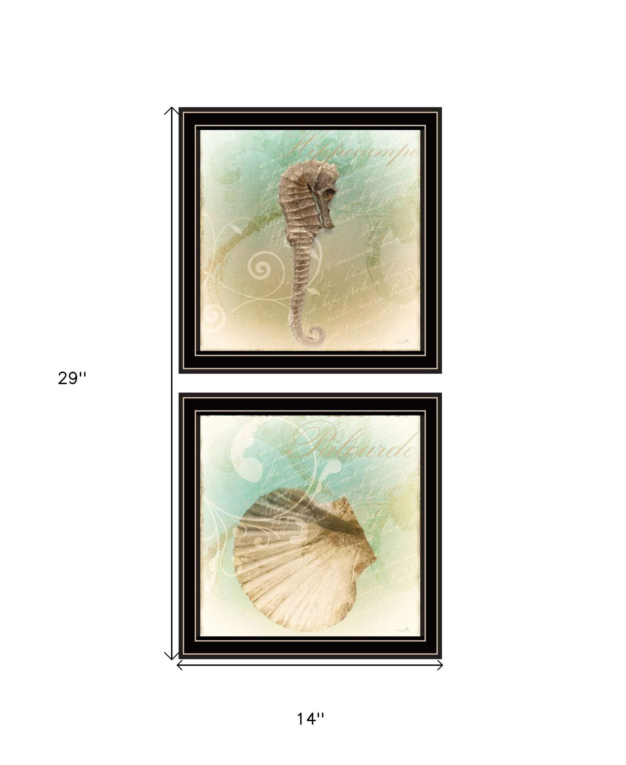 Set Of Two The Sea III and Sea IV 1 Black Framed Print Wall Art - Homeroots - Flyclothing LLC
