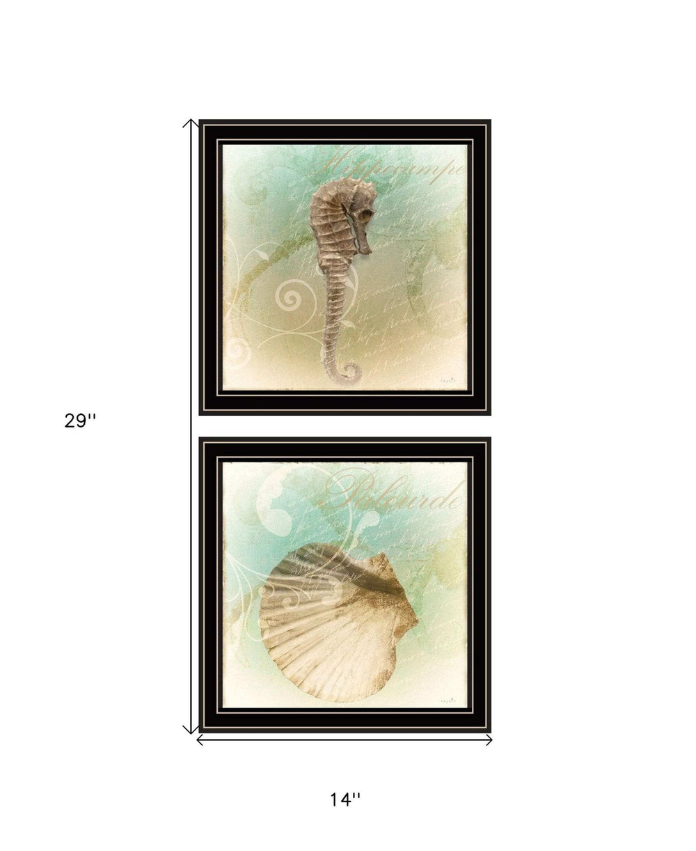 Set Of Two The Sea III and Sea IV 1 Black Framed Print Wall Art - Homeroots - Flyclothing LLC