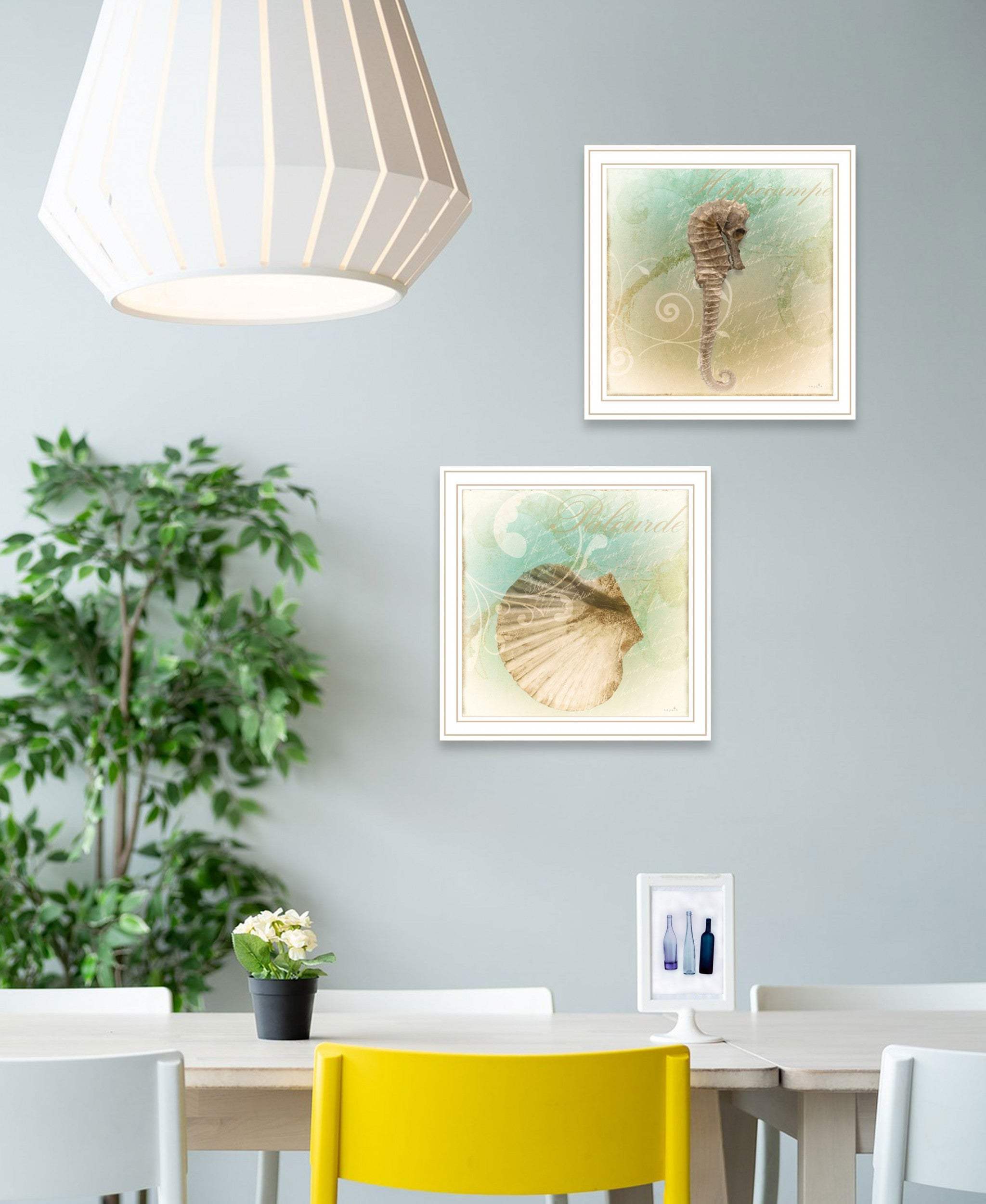 Set Of Two The Sea III and Sea IV 2 White Framed Print Wall Art - Homeroots - Flyclothing LLC