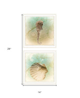 Set Of Two The Sea III and Sea IV 2 White Framed Print Wall Art - Homeroots - Flyclothing LLC