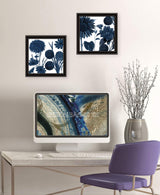 Set Of Two Sunflower Blues 1 Black Framed Print Wall Art - Homeroots - Flyclothing LLC