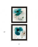 Set Of Two Poppy 1 Black Framed Print Wall Art - Homeroots