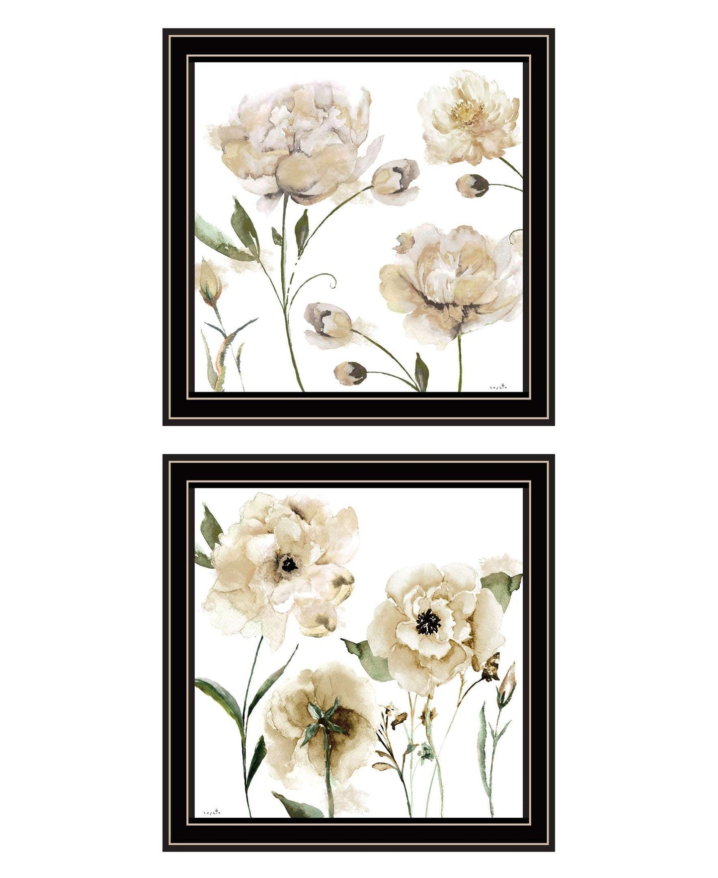 Set Of Two Brittany I and Sea II 2 Black Framed Print Wall Art - Homeroots - Flyclothing LLC