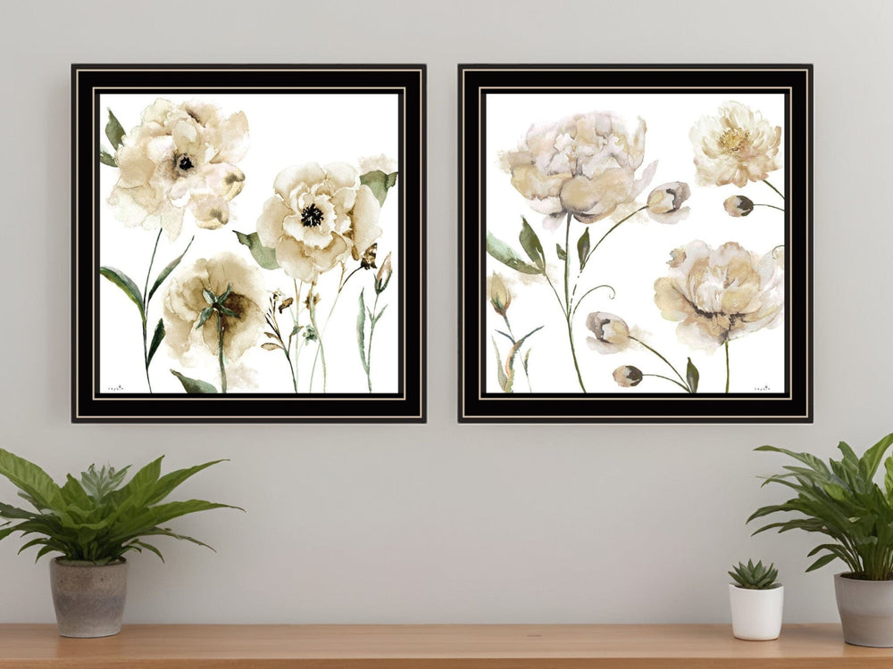 Set Of Two Brittany I and Sea II 2 Black Framed Print Wall Art - Homeroots