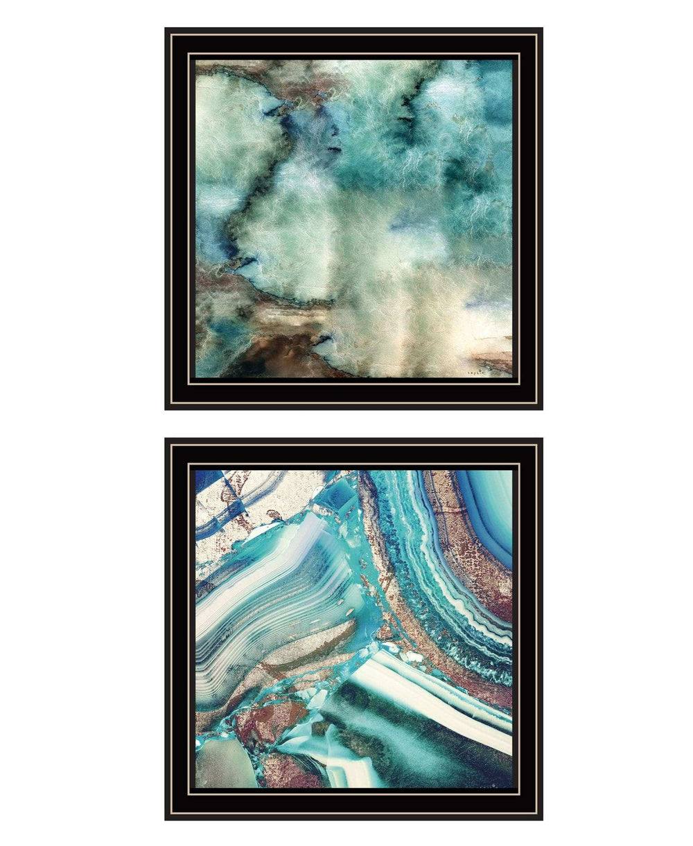 Set Of Two Earth tones I and Sea II 1 Black Framed Print Wall Art - Homeroots - Flyclothing LLC
