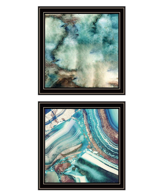 Set Of Two Earth tones I and Sea II 1 Black Framed Print Wall Art - Homeroots - Flyclothing LLC
