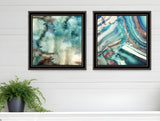 Set Of Two Earth tones I and Sea II 1 Black Framed Print Wall Art - Homeroots