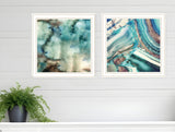 Set Of Two Earth tones I and Sea II 2 White Framed Print Wall Art - Homeroots