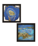 Set Of Two Perisse Cobalt 1 Black Framed Print Wall Art - Homeroots