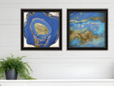 Set Of Two Perisse Cobalt 1 Black Framed Print Wall Art - Homeroots