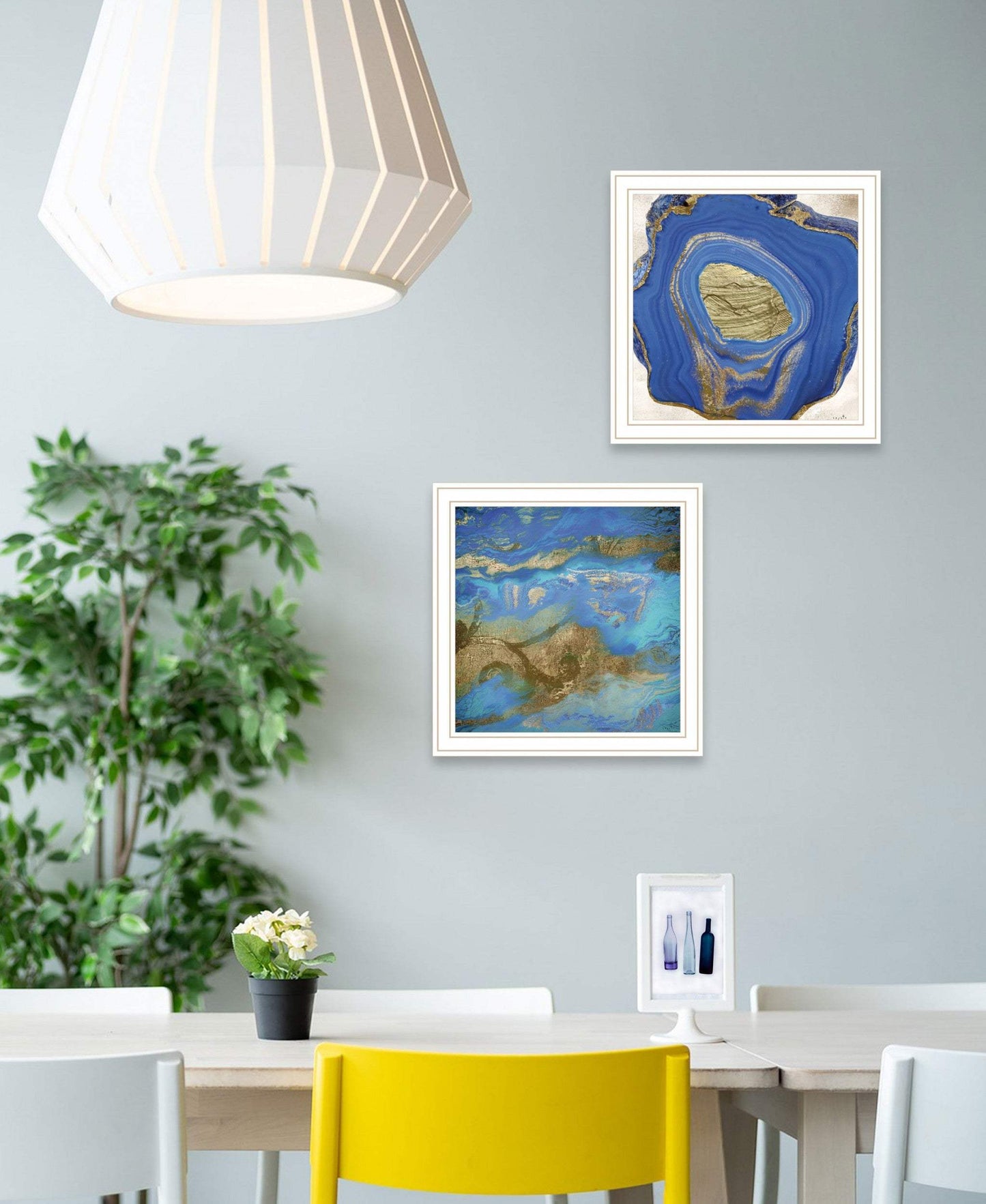 Set Of Two Perisse Cobalt 2 White Framed Print Wall Art - Homeroots - Flyclothing LLC