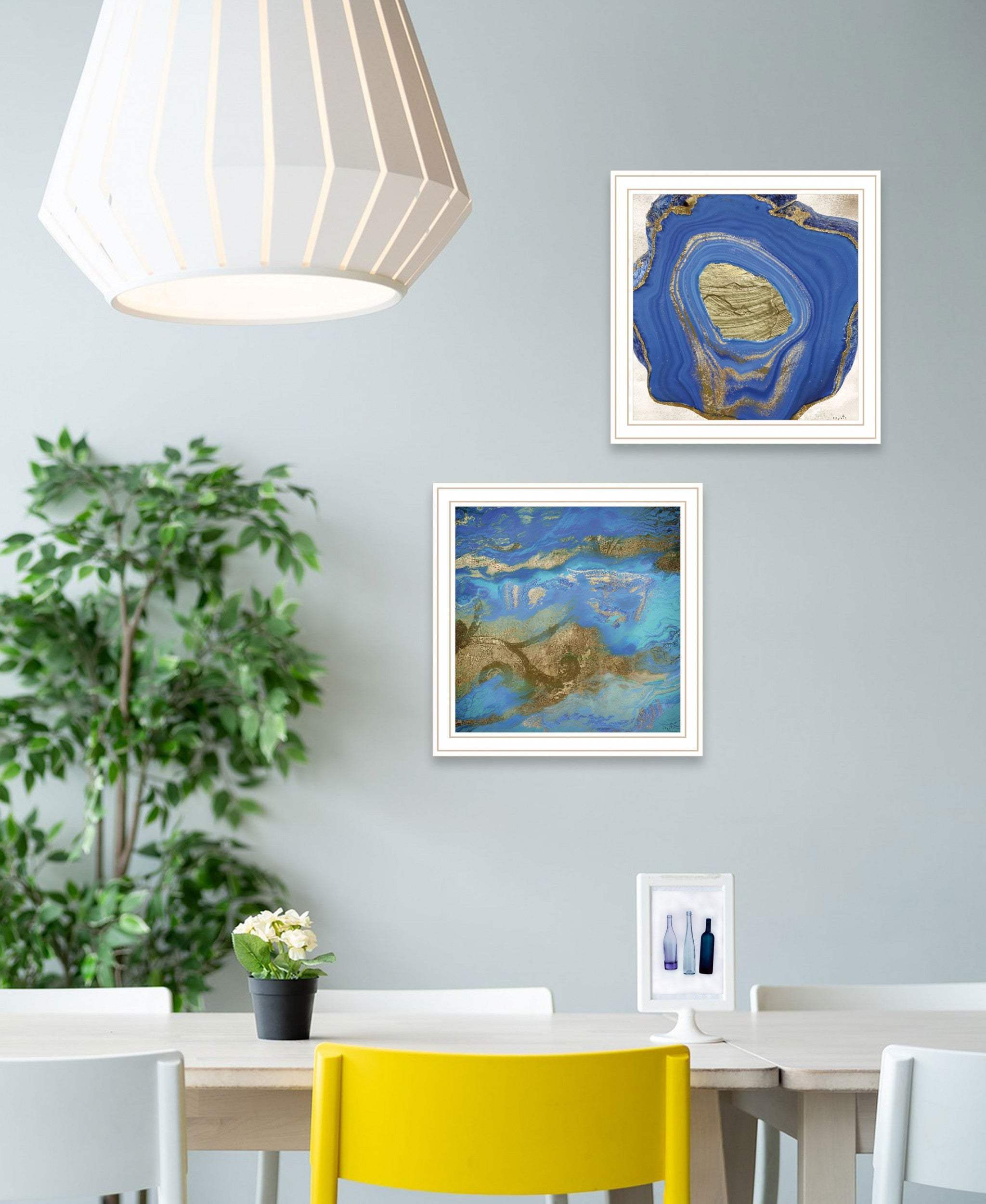 Set Of Two Perisse Cobalt 2 White Framed Print Wall Art - Homeroots - Flyclothing LLC