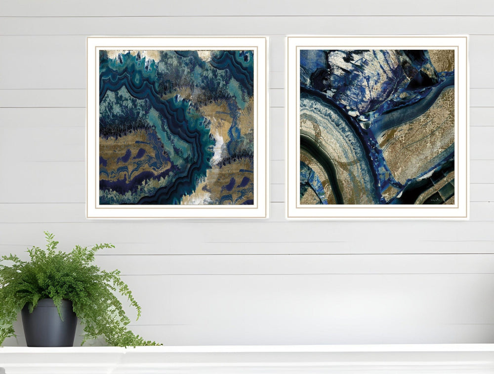 Set Of Two Geode Reef Pleasure 1 White Framed Print Wall Art - Homeroots